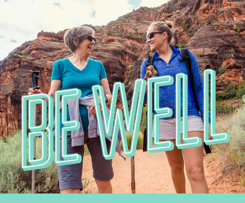 Department graphic: two women hiking