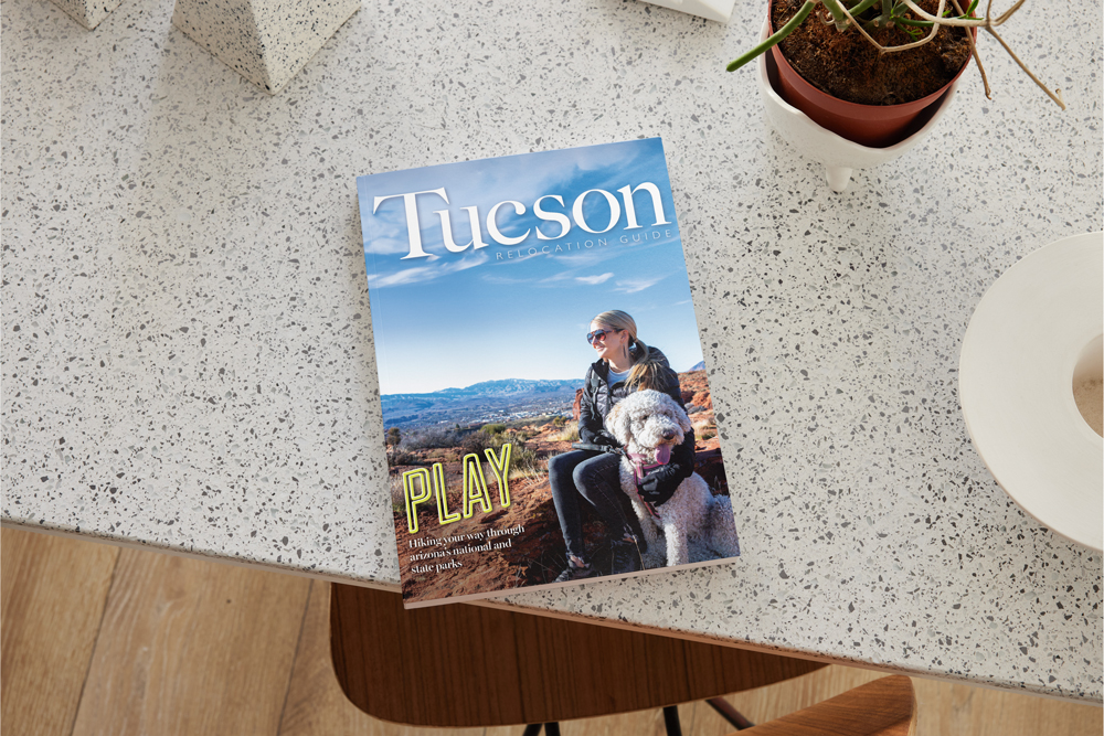 Tucson Relocation Guide Magazine on counter