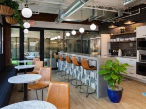 Coffee room coworking space at The Post Workspaces for article How to Start Your Own Business in Tucson for newcomers moving to Tucson.