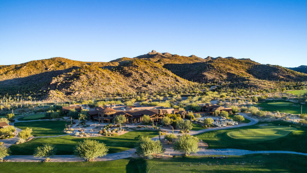 Sunny afternoon view of a golf course named Dove Mountain in Tucson, AZ.